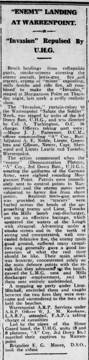 The "Invasion" of Warrenpoint June 1944
Last June was the 80th anniversary of the "invasion of Warrenpoint" - something my grandfather spoke of in passing from his days of being in the home guard. The "invasion" was of course an exercise as part of "Salute the Soldier Week"