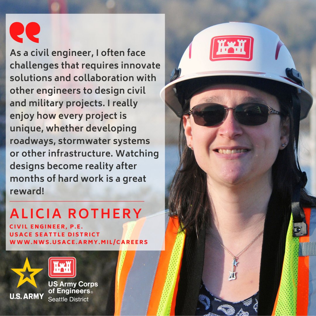 #ICYMI <a href="/USACEHQ/">USACE HQ</a> has many of America’s top engineers, with #STEM professionals delivering a $95-billion portfolio of programs and projects, including civil works in communities nationwide and military construction on installations around the world. #ArmySTEM #EWeek2025