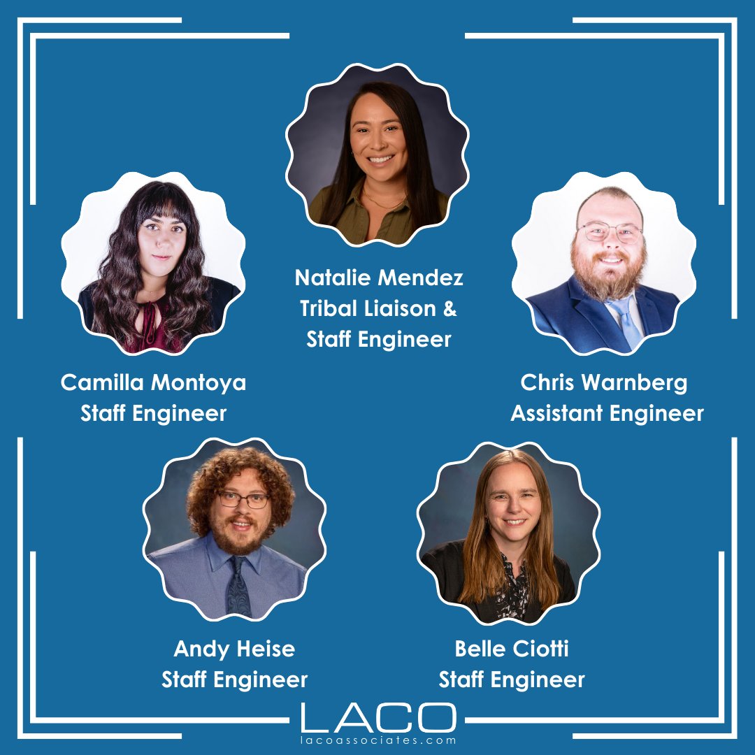 Meet some more of the Engineering team at LACO! This ambitious group not only contributes to the day to day at LACO, but many of them are also pursuing more training in their field. For more details on each team members experience, visit our website at lacoassociates.com/staff/