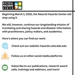 Photo by Natural Hazards Center (@HazCenter)
