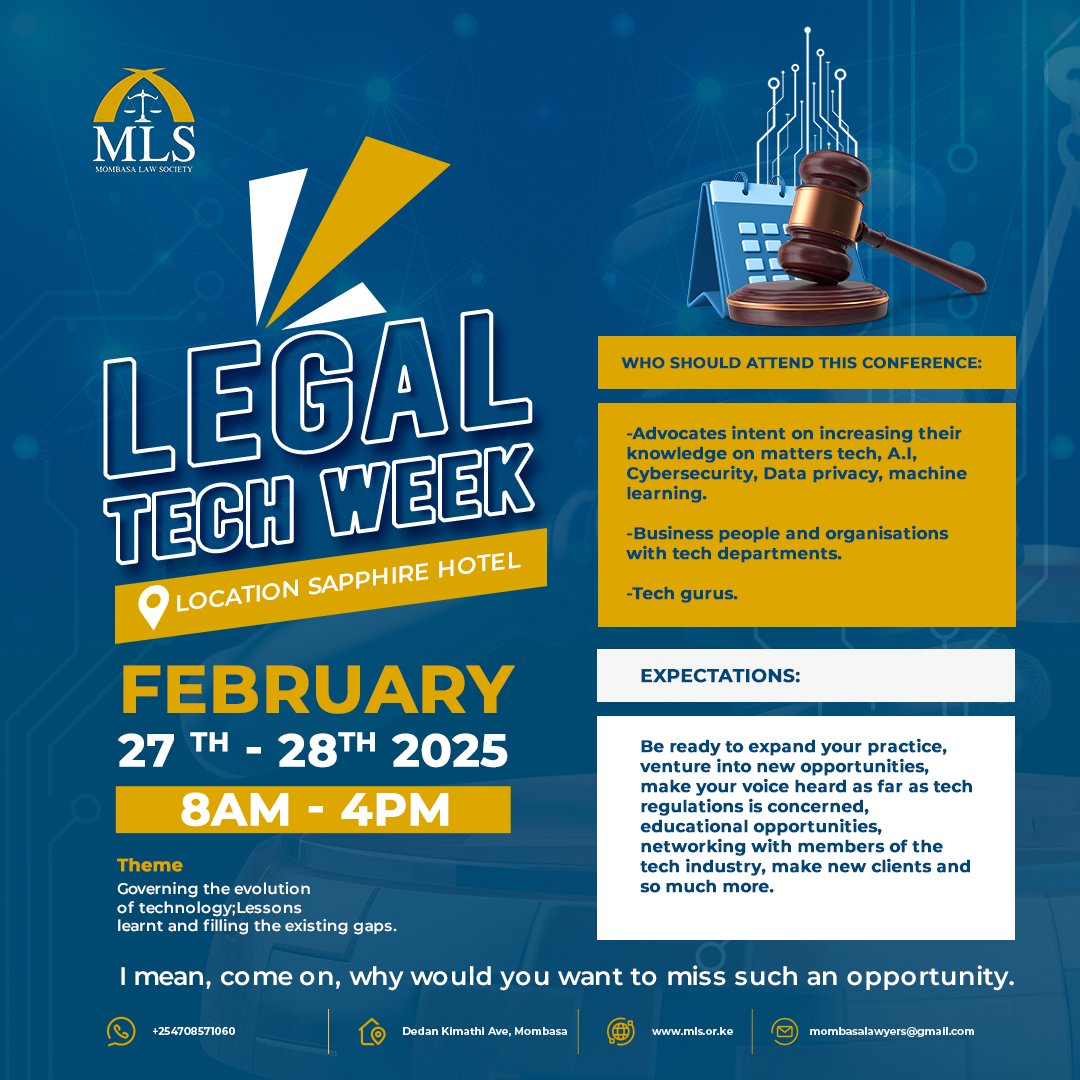 _munyaofelix's tweet image. Designs for the Mombasa Law Society Legal Tech Week 2025 
#Legal #techweek