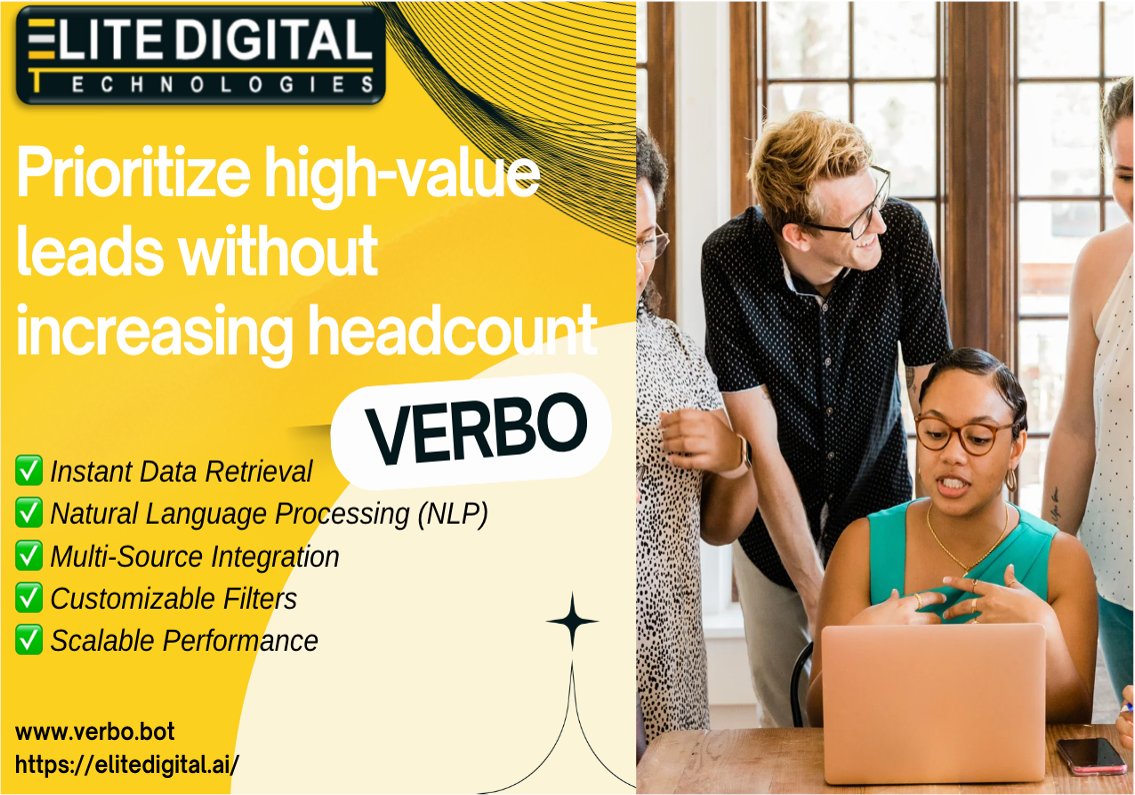 ConnectVerbo's tweet image. Prioritize High-Value Leads and Close More Deals Effortlessly!

🚀 Revolutionize Your Sales Strategy with VERBO by Elite Digital Technologies

#LeadPrioritization #FutureOfSales #SalesEfficiency #AIForBusiness #salesgrowth