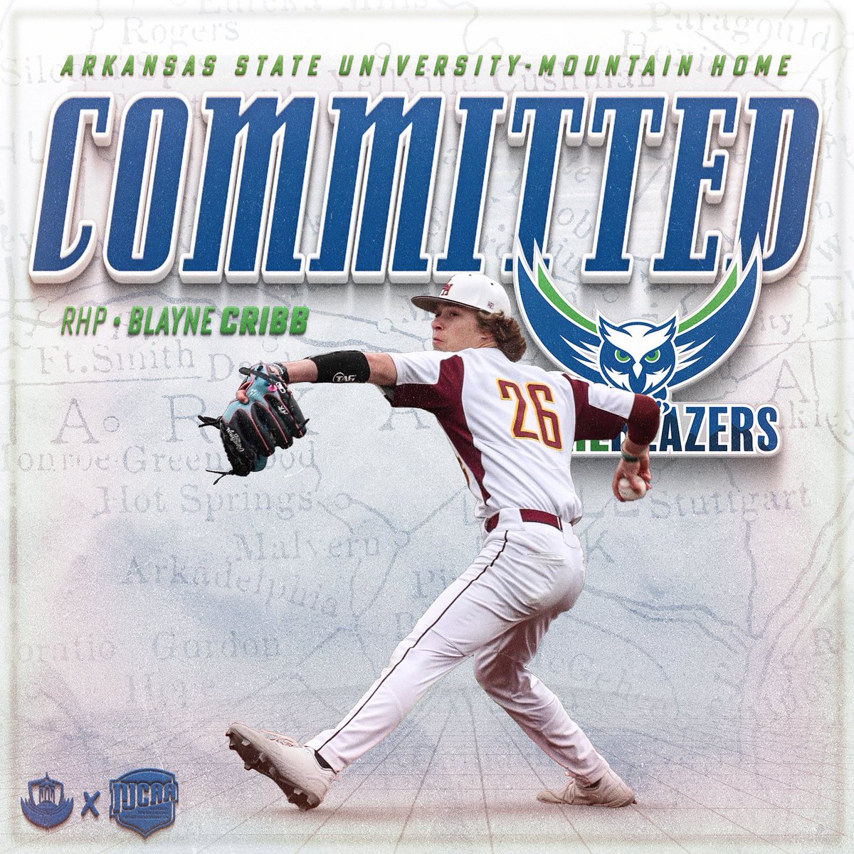 Blayne Cribb (@blaynecribb_4) on Twitter photo Im excited to announce that I have committed to Arkansas State University-Mountain Home.I want to thank God, my family, coaches and teammates that have supported me on and off the field. Thank you <a href="/ASUMHBSBL/">ASUMH Baseball</a>.
<a href="/MattKris_17/">Matthew Weigand</a> <a href="/MyersJBaseball/">Jeremy Myers</a> <a href="/LH_Wolves/">LH Wolves Baseball</a> <a href="/AR_Sticks/">Sticks Baseball</a> Im excited to announce that I have committed to Arkansas State University-Mountain Home.I want to thank God, my family, coaches and teammates that have supported me on and off the field. Thank you <a href="/ASUMHBSBL/">ASUMH Baseball</a>.
<a href="/MattKris_17/">Matthew Weigand</a> <a href="/MyersJBaseball/">Jeremy Myers</a> <a href="/LH_Wolves/">LH Wolves Baseball</a> <a href="/AR_Sticks/">Sticks Baseball</a>