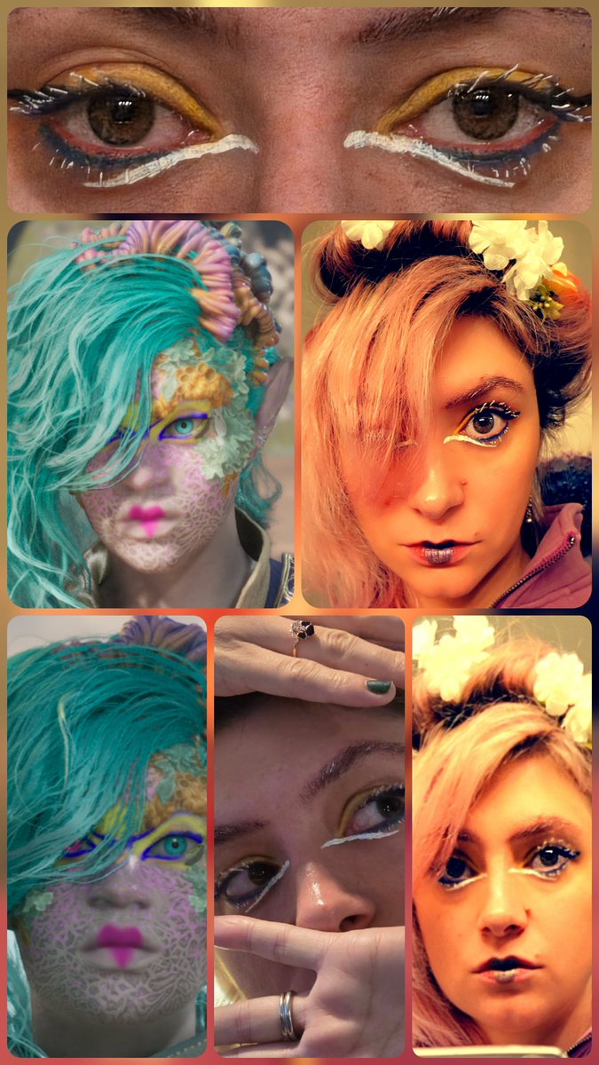 TheHousewifeHS's tweet photo. I can't get the colours to match for the collage but I felt inspired by my #Avowed character so tried a simpler but fun make-up 👀
#notacosplay .... I wish I would be that good 😌 https://t.co/J73G92Y1NQ
