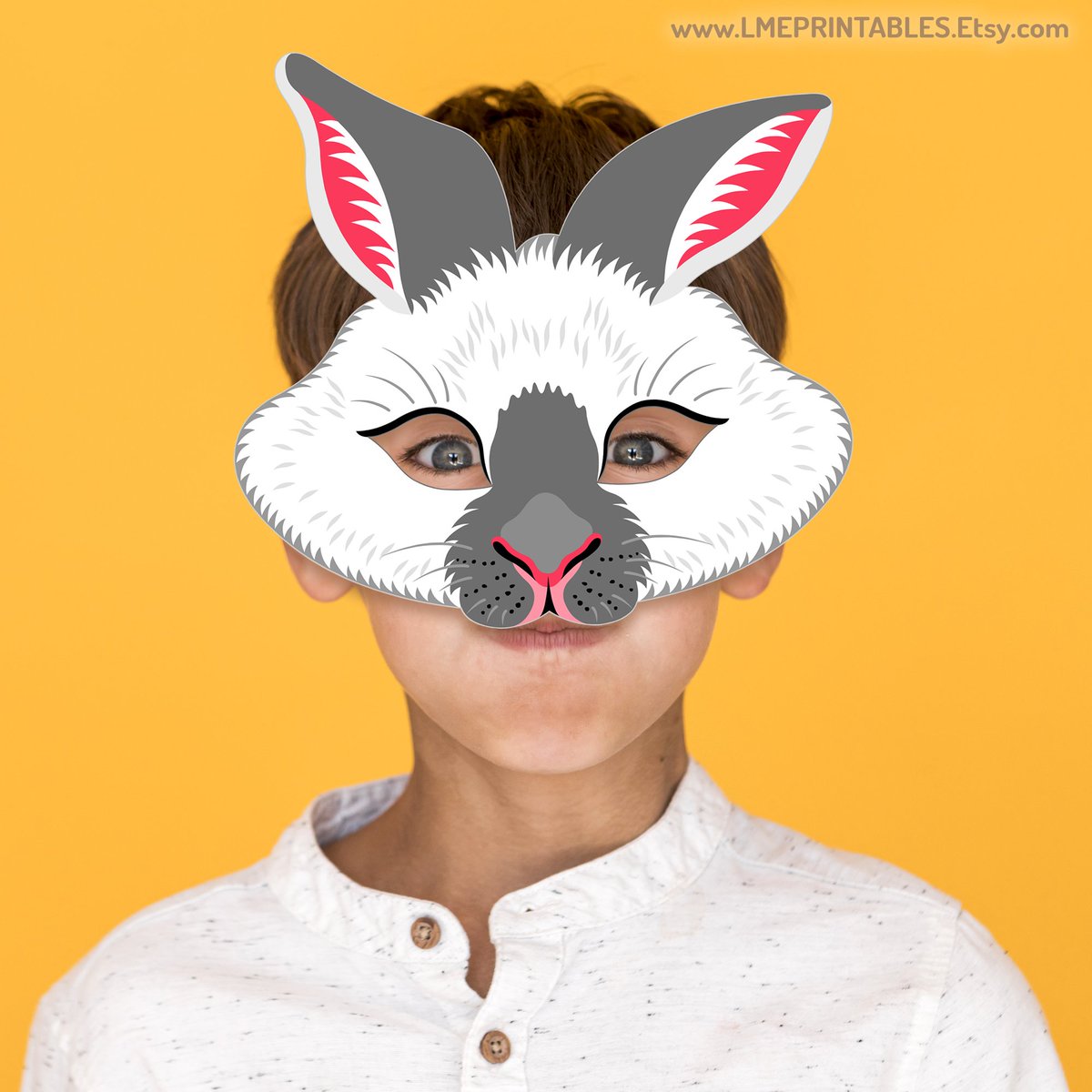 lmeprintables's tweet image. Rabbit Printable Mask Easter Gray White Bunny California Halloween Hare Costume Zodiac Forest Farm Animal Party Woodland Birthday Carnival etsy.me/431uUiP via @Etsy #eastermasks #eastercostumes #easterpartymasks #carnivalmasks #bunnymask #rabbitmask #forestanimalmasks