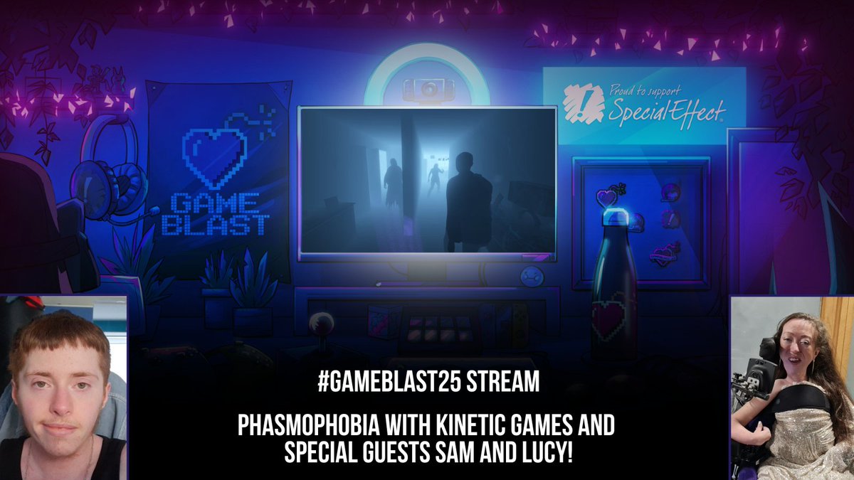 GameBlast (@gameblast) on Twitter photo There's only two days to go until #GameBlast25 and we're celebrating with another <a href="/PlayPhasmo/">Phasmophobia</a> stream with <a href="/KineticGamesDev/">Kinetic Games</a>, <a href="/samthescotsman/">sam</a> and <a href="/PocketLocket20/">Lucy</a>!
Join us from 5PM GMT, and donate to challenge our guests: twitch.tv/specialeffectt… There's only two days to go until #GameBlast25 and we're celebrating with another <a href="/PlayPhasmo/">Phasmophobia</a> stream with <a href="/KineticGamesDev/">Kinetic Games</a>, <a href="/samthescotsman/">sam</a> and <a href="/PocketLocket20/">Lucy</a>!
Join us from 5PM GMT, and donate to challenge our guests: twitch.tv/specialeffectt…