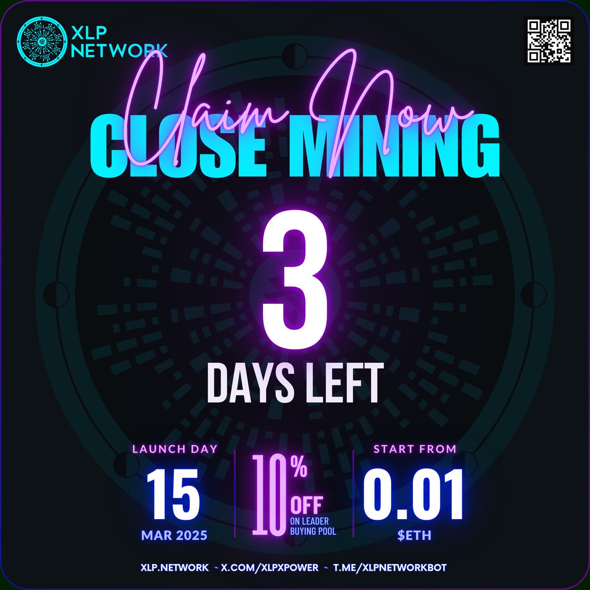 xlpxpower's tweet photo. ⏳ 3 DAYS LEFT – FINAL CALL TO CLAIM YOUR XR!
The clock is ticking!
⏰ In just 3 days, XR mining on XLP Network will officially close. Any unclaimed XR? Gone forever. Don’t let your rewards disappear!
👉 Join the community now: https://t.co/Rau4rK7Zs9
#XLPNetwork https://t.co/dAYLpFy1Sa
