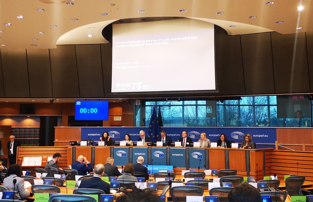 EUPHA (@euphacts) on Twitter photo SANT committee meeting at @europeanparliament begins with a presentation of <a href="/hans_kluge/">Hans Kluge</a> sharing actual & upcoming stakes for #PublicHealth on the European region : equity, #Climate change, security, ageing, #NCDs and #MentalHealth..
Health must be a the top of the policy agenda SANT committee meeting at @europeanparliament begins with a presentation of <a href="/hans_kluge/">Hans Kluge</a> sharing actual & upcoming stakes for #PublicHealth on the European region : equity, #Climate change, security, ageing, #NCDs and #MentalHealth..
Health must be a the top of the policy agenda