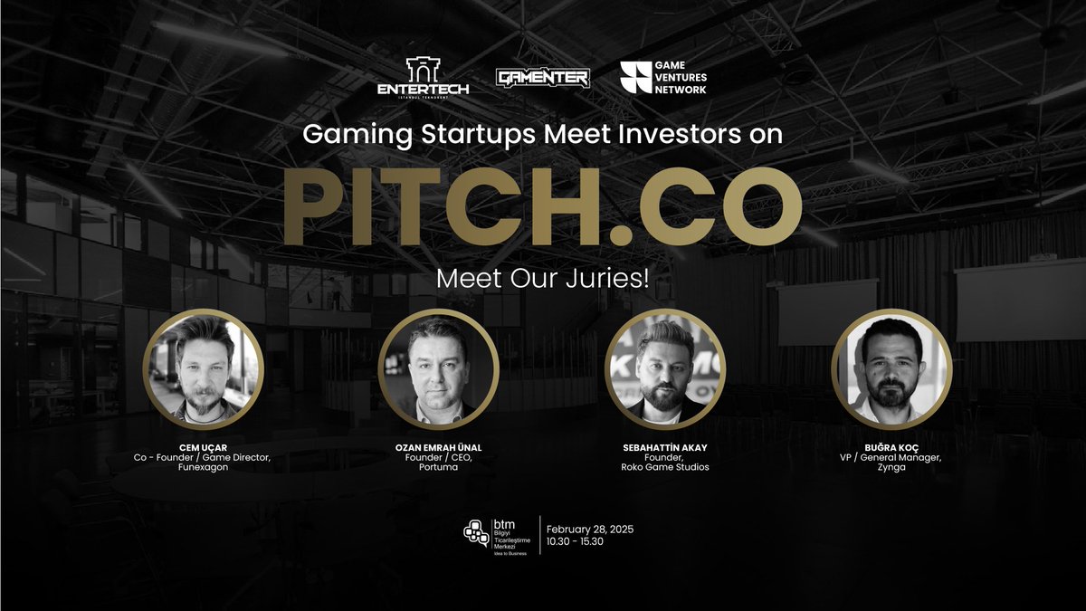 GameVenturesN's tweet photo. 📅 Event Date: February 28, 2025
📍 Location: Bilgiyi Ticarileştirme Merkezi (BTM)
⏳ Application Deadline: February 21, 2025

🚀 Apply Now: https://t.co/ANlvWF8IYF
👥 Event Registration: https://t.co/sq4LdotkSQ

#GameVenturesNetwork #EntertechIstanbulTechnopark #Gamenter https://t.co/WVkoZQwDYt