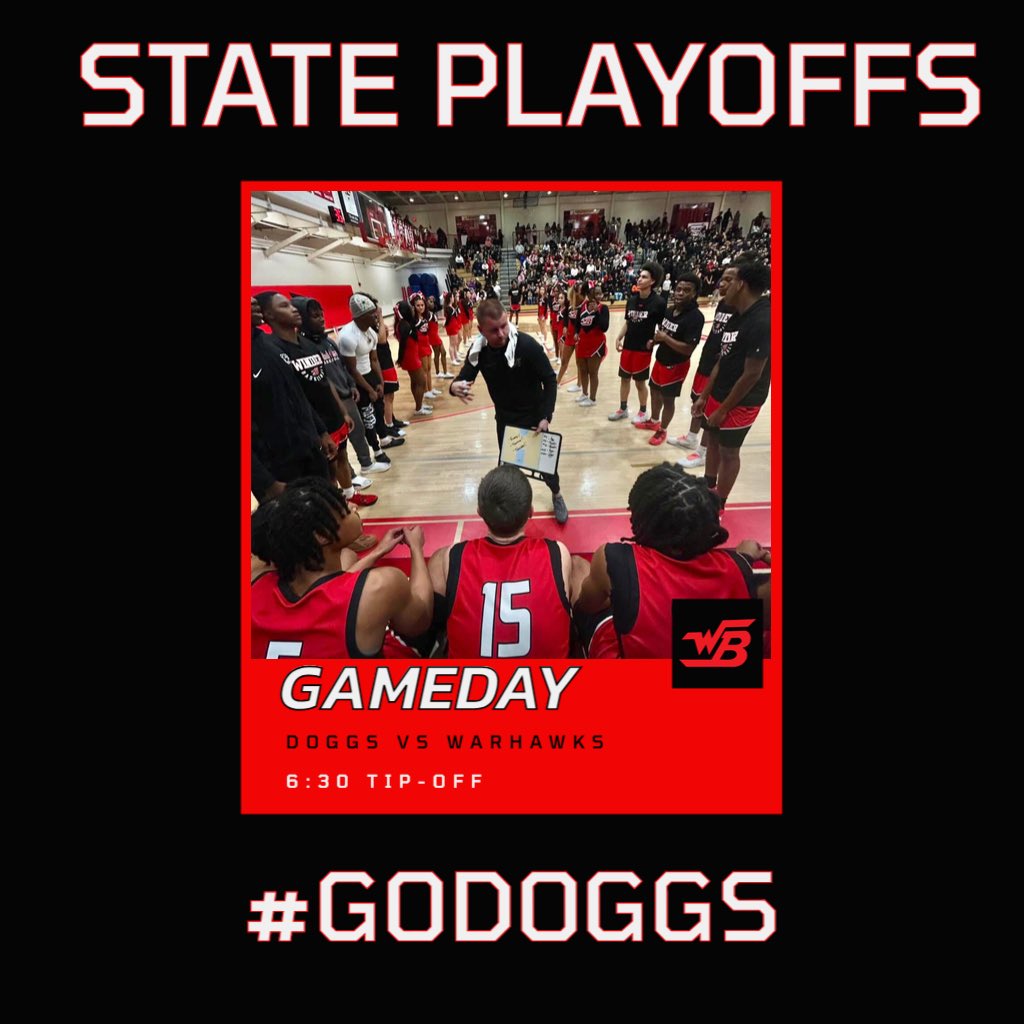 🚨🏀STATE PLAYOFFS🏀🚨

The Doggs kickoff the GHSA AAAAA State Playoffs tonight as they host Veterans High School. Tip-off is set for 6:30 but we want EVERYONE here by 6:00 ready to make some noise! #GoDoggs