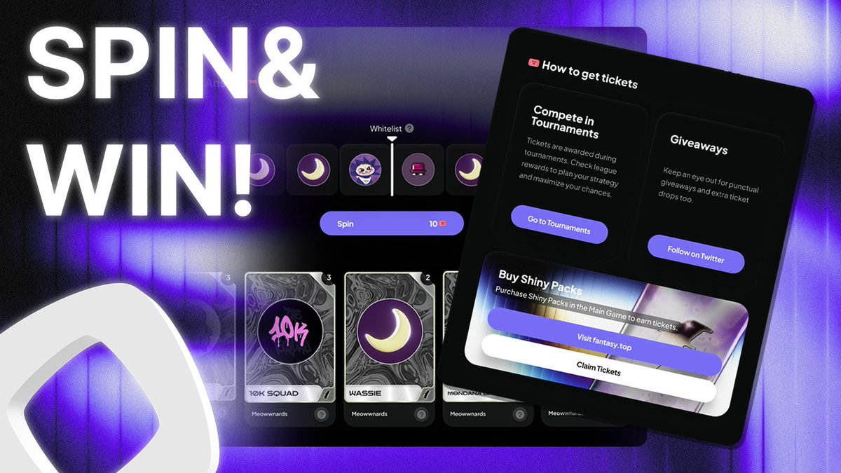 How to Win Whitelists?

🏆 Win directly through competitions on the Fantasy Monad app.

🎟️ Collect tickets by:
- Competing in events ⚔️
- Joining giveaways 🎁
- Opening shiny packs on the legacy app (starting soon) ✨

A majority of the whitelist spots will be distributed during