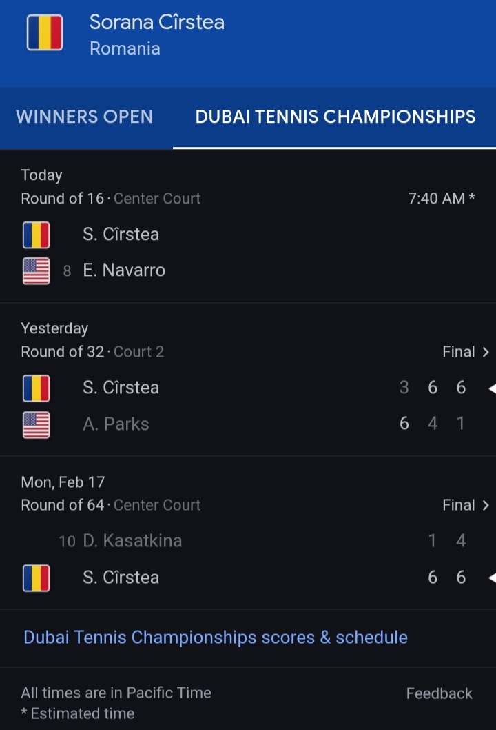 CirsteaFC's tweet image. #SoranaCirstea 🇷🇴
#ThirdRound
#ThursdayFebruary20
#Dubai
#WTA1000
🎾