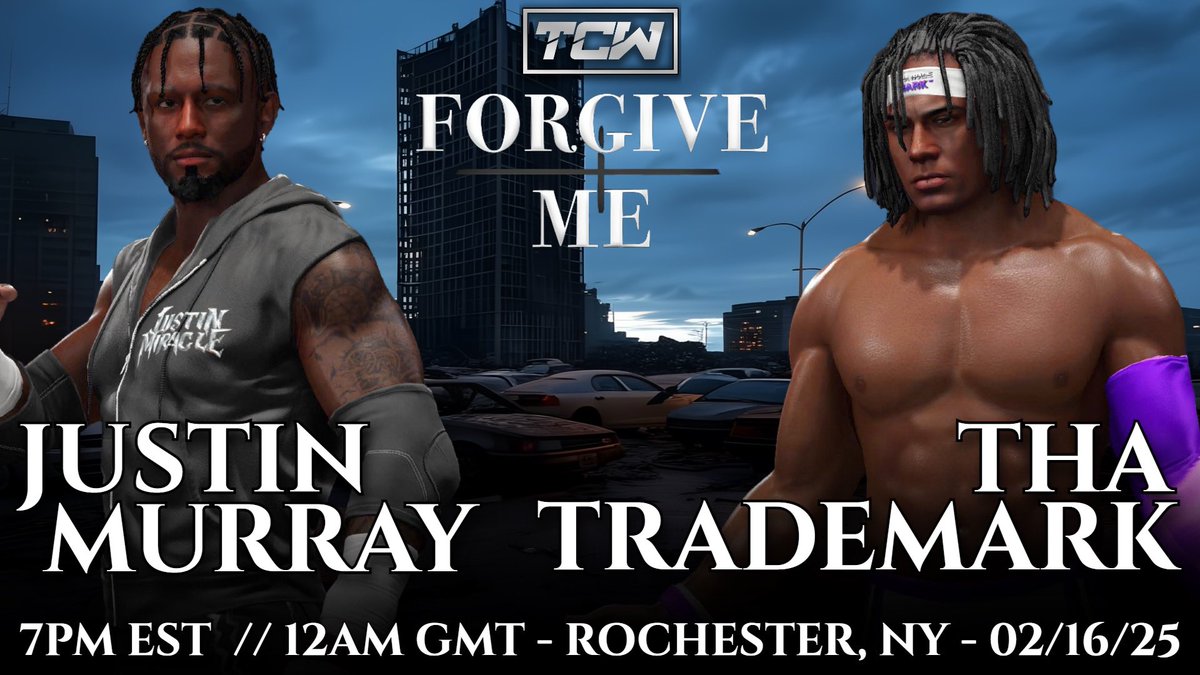 Tha Trademark returns to in-ring action as he steps one on one.. With Justin Murray!

TCW: Forgive Me!
7PM EST/ 12AM GMT
Rochester, New York
February 16th, 2025

#TCW2K #WWE2K24 #WWE2K25