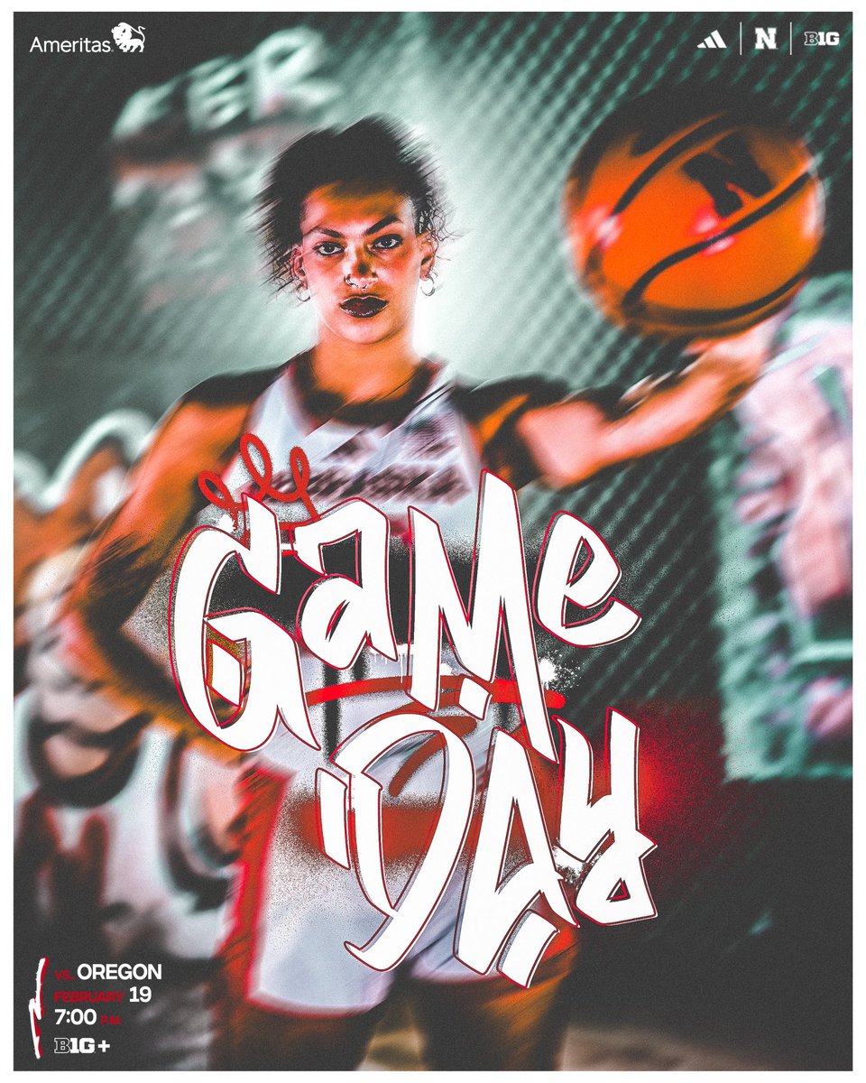 🎀 Play4Kay day in PBA 

🆚: Oregon
📍: Pinnacle Bank Arena
⏰: 7:00 p.m. CT
📺: B1G+
📻: <a href="/HuskersRadio/">Huskers Radio Network</a>