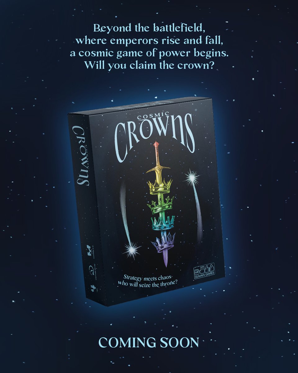 🚀 Cosmic Crowns is the newest exciting game coming soon to Kickstarter! ✨ A cosmic card game where strategy meets chaos, and the stakes are nothing less than the crown. 👑 Follow us for updates and the launch link when it’s released.

#CosmicCrowns #tabletopgames #cardgames