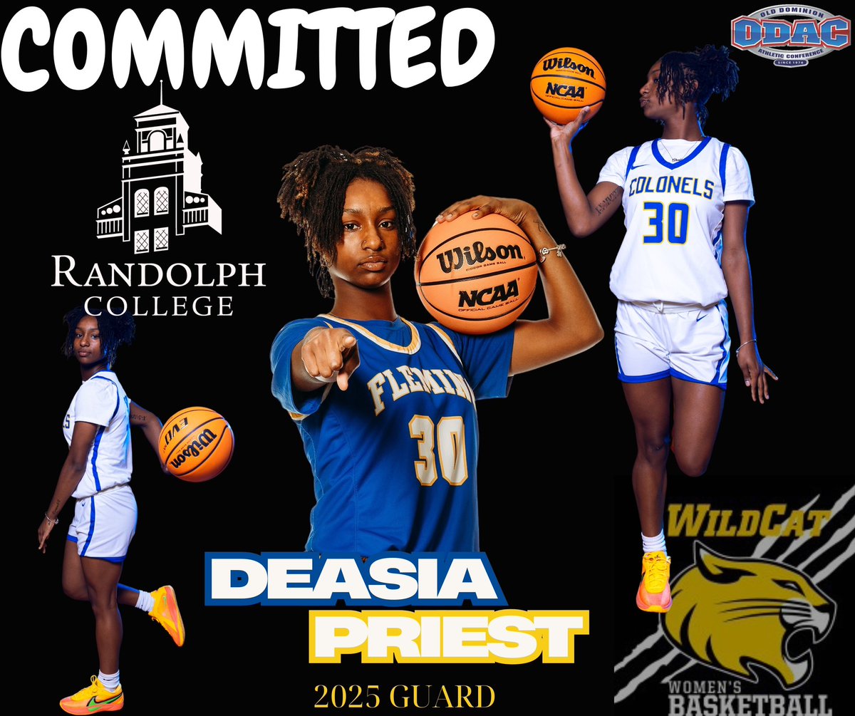 William Fleming Girls BB (@fleming_gbb) on Twitter photo 🚨COMMITTED🚨Next step secured📈
Congratulations to our ‘25 💫 Deasia Priest <a href="/deasia__2x/">Deasia Priest</a> on her commitment to attend & play basketball @ Randolph College next fall! #LadyColonels 💙💛⚔️📈📈📈 <a href="/RCWomensHoop/">Randolph College Women’s Basketball</a> <a href="/Timesland/">Timesland</a> <a href="/WFAthletics/">ColonelPride</a> <a href="/RCPSAthletics/">Roanoke City Public Schools Athletics</a> <a href="/JrAllStar_VA/">Virginia Jr. All-Star GBB</a> <a href="/mattscase/">Matt Case</a> <a href="/E10Sports/">Eric Johnson</a> 🚨COMMITTED🚨Next step secured📈
Congratulations to our ‘25 💫 Deasia Priest <a href="/deasia__2x/">Deasia Priest</a> on her commitment to attend & play basketball @ Randolph College next fall! #LadyColonels 💙💛⚔️📈📈📈 <a href="/RCWomensHoop/">Randolph College Women’s Basketball</a> <a href="/Timesland/">Timesland</a> <a href="/WFAthletics/">ColonelPride</a> <a href="/RCPSAthletics/">Roanoke City Public Schools Athletics</a> <a href="/JrAllStar_VA/">Virginia Jr. All-Star GBB</a> <a href="/mattscase/">Matt Case</a> <a href="/E10Sports/">Eric Johnson</a>