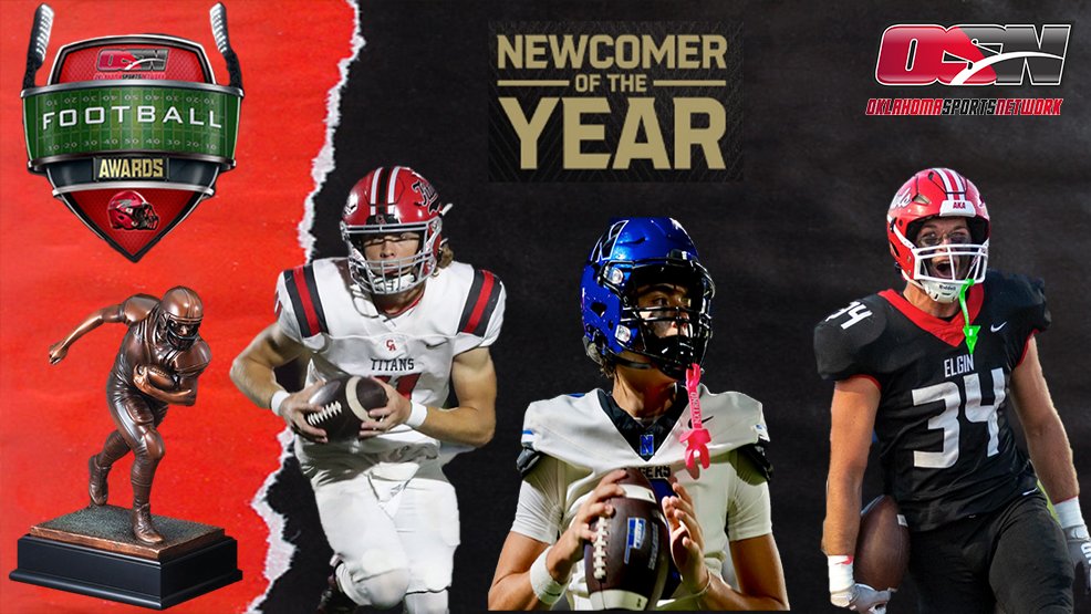 Meet the Nominees for this years "Newcomer/Rising Star" for our 3rd Annual OSN Football Awards Show

Devin Woodring- QB Carl Albert 2,390 yards passing (Most in 5A) 32 TD's 471 yards rushing 4 TD's

Ritson Meyer- RB/LB Elgin 
1,840 yards rushing 32 TD's 311 yards receiving 2 TD's
