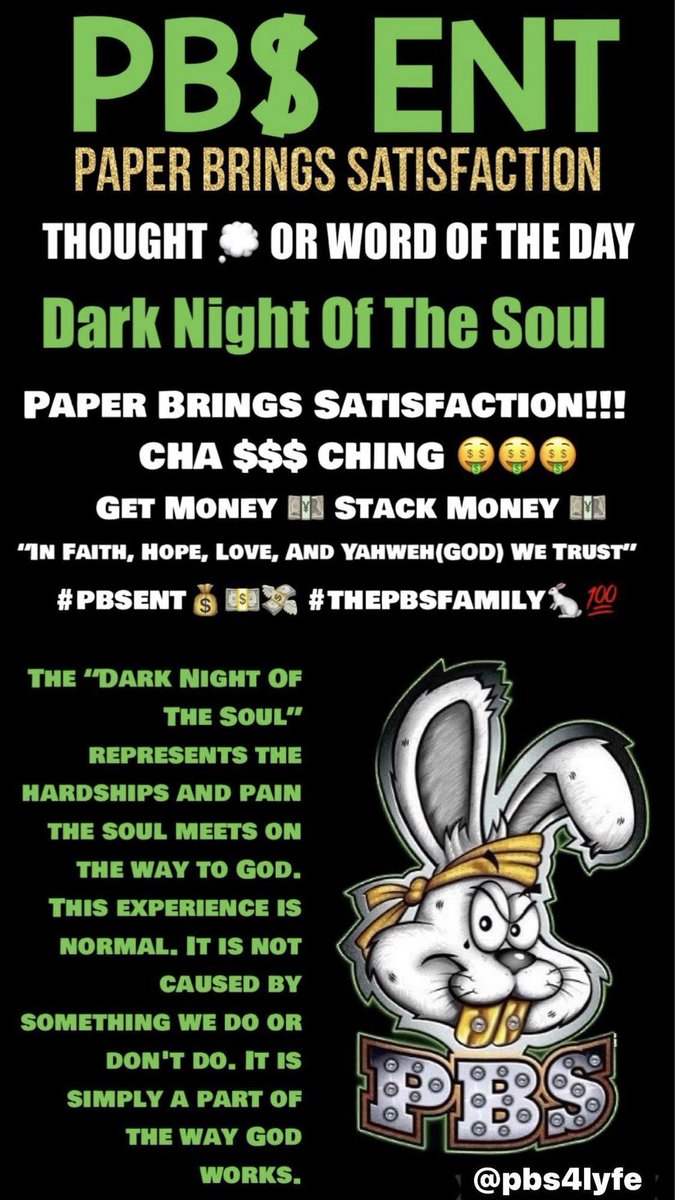 PB$ ENT THOUGHT 💭 OR WORD OF THE DAY: #THEDARKNIGHTOFTHESOUL [MUSIC &amp; VIDEOS, MANAGEMENT, BOOKINGS, MERCH, &amp; ALL SOCIAL MEDIA INFO] @ ➡️➡️➡️ tappy.tech/pbs4lyfe #clickonlinkinbio‼️‼️‼️⬆️⬆️⬆️