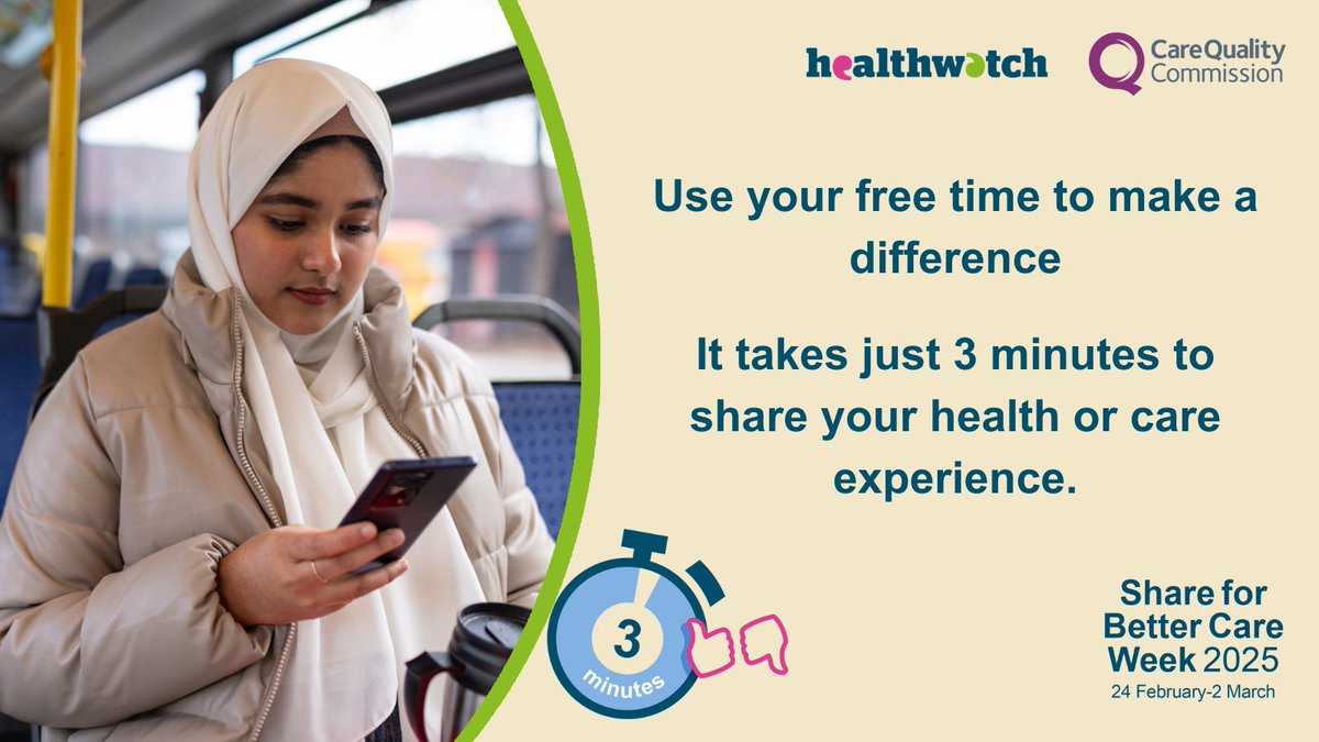 Stop scrolling!
Take 3 minutes to tell us about health and social care in your area and make care better for everyone in your community.
#ShareForBetterCare healthwatchislington.co.uk/share-your-vie…