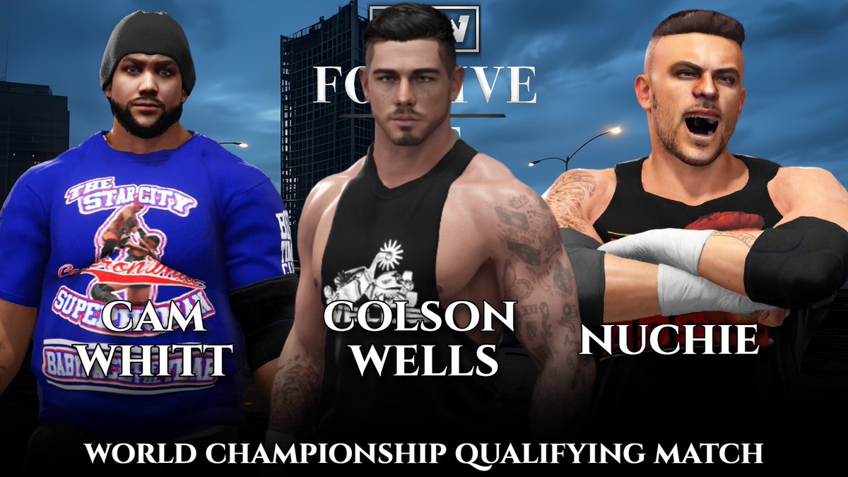 2nd Triple Threat for a TCW World Championship Matchup!Nuchie makes his debut to TCW where Colson Wells and Cam Whitt are making their returns! Only one man can move on! Who will it be?

TCW: Forgive Me!
7PM EST/ 12AM GMT
Rochester, New York
February 16th, 2025

#TCW2K #WWE2K24