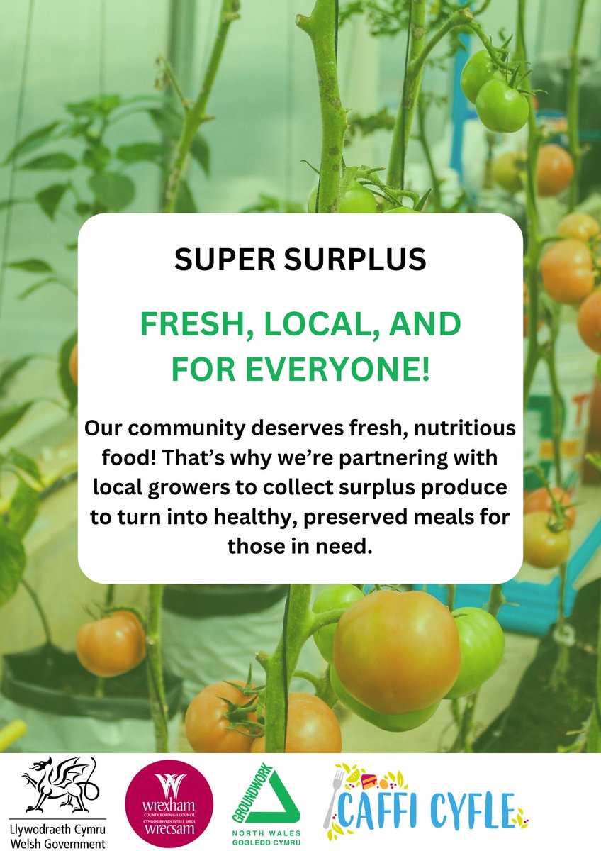 Local growers – got extra courgettes, apples, or berries? 🍏🍓

Don’t let them go to waste! We’re collecting surplus produce for our community café to help those facing food insecurity.

Read more: groundworknorthwales.org.uk/.../super-surp…
