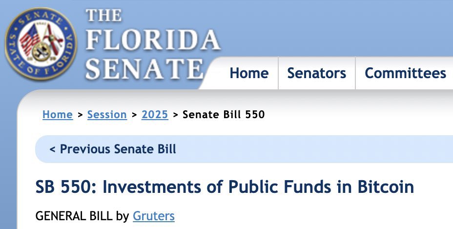 LarkDavis's tweet photo. State of Florida is going big on Bitcoin!

The State plans to buy up to $1.5 billion in Bitcoin if the bill is passed

If this doesn't make you feel bullish, I don't know what will. https://t.co/zC9MHYSyoP