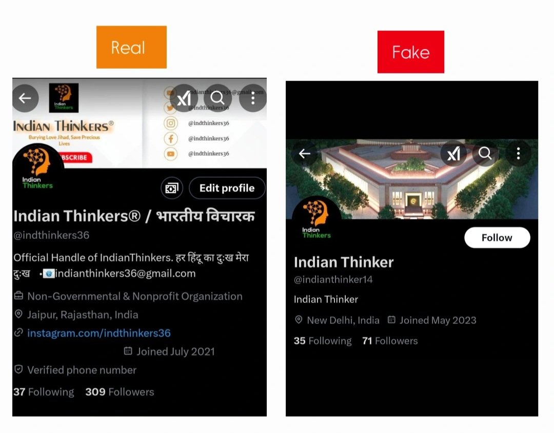 indthinkers36's tweet image. We @indthinkers36 would like to say that @dogra_ns has created a fake account @indianthinker14 was created May 2023nothing to do with the real @indthinkers36 was created July 2021. Who is running fake space under our name. Please refine from going to these spaces as he degrades…