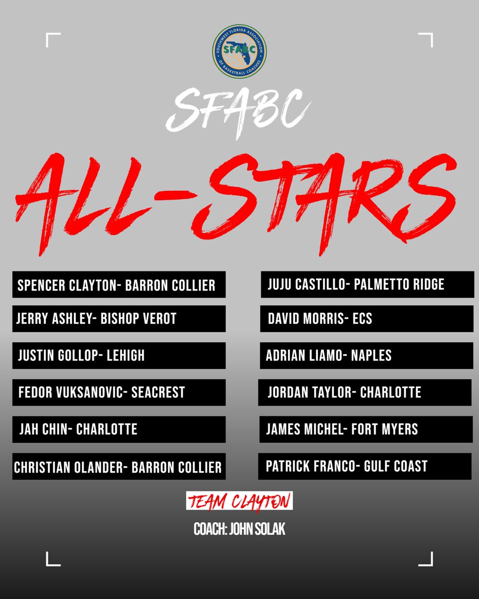 The 2025 SFABC All-Star rosters: