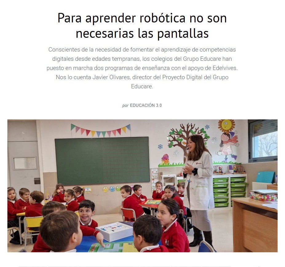 "Para aprender robótica no son necesarias las pantallas"
colegiotorrevilano.es/general/para-a…