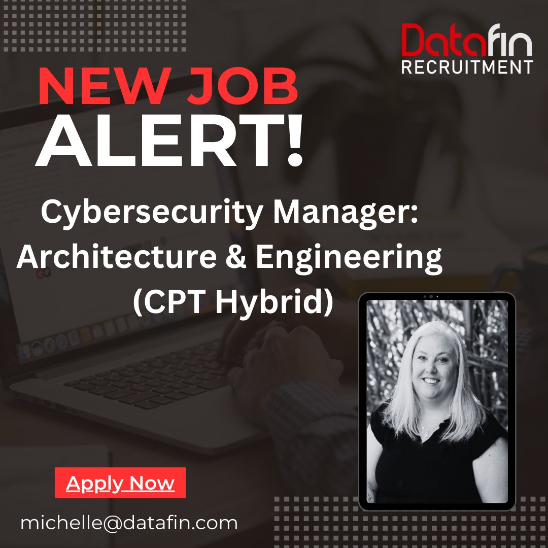 DatafinSA's tweet image. HELP develop a high-performing Cybersecurity function of a leading Multinational company seeking to fill the role of a Cybersecurity Manager for its Architecture &amp;amp; Engineering division. 

Apply here: datafin.com/job/cybersecur…

#cybersecuritymanager #datafinrecruitment