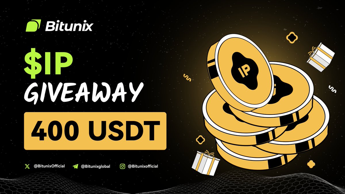 🎁 $IP $400 GIVEAWAY! 💰

Follow these steps to participate! 👇
1️⃣ Follow <a href="/BitunixOfficial/">Bitunix</a>
2️⃣ Join us on Telegram: t.me/bitunixglobal
3️⃣ Like, RT &amp; tag 3 friends

🚀 Boost your Chances to Win! 👇
📈 Share your $IP ROI in the comments

⏳ Until 26th February – 20 winners! 🍀