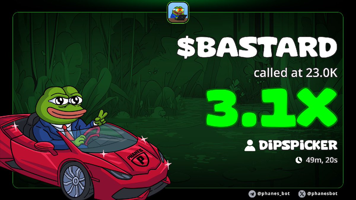 dips_picker's tweet image. $BASTARD called in my Group at 23K. 

I am not a KOL. So it&apos;s FREE to join. (In my Bio)

Give a Follow as well.