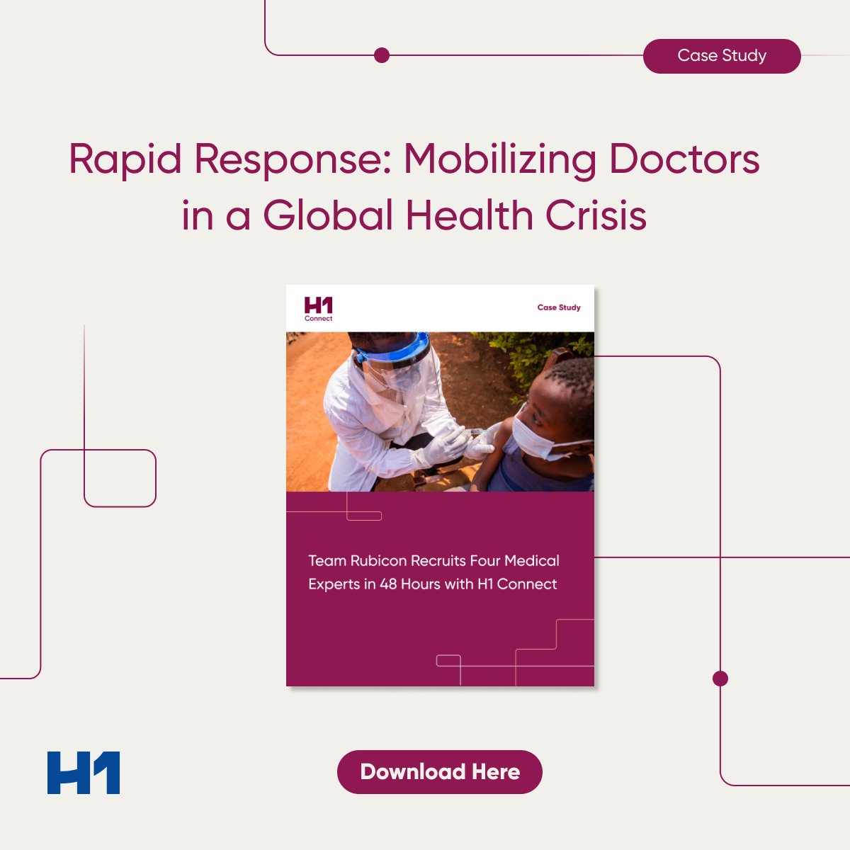 #ICYMI We recently shared how our H1 Connect team supported humanitarian organization Team Rubicon by finding cholera experts to join a deployment in response to a major outbreak in Zambia. Download the case study: hubs.la/Q036QT7B0