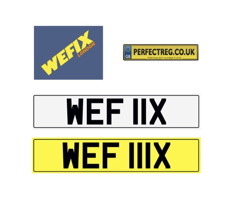 PerfectReg's tweet image. Check out the latest ‘We Fix’ personalised registrations we got for @WeFix_London &amp;amp; @CharlieM_OBE 

WEF 11X &amp;amp; WEF 111X 🔥🔥🔥

Send us a message or tag if you see these or any other @WeFix_London vehicles on the road! 🚙👀

#WEF11X #WEF111X #perfectreg #WeFixLondon #WeFix