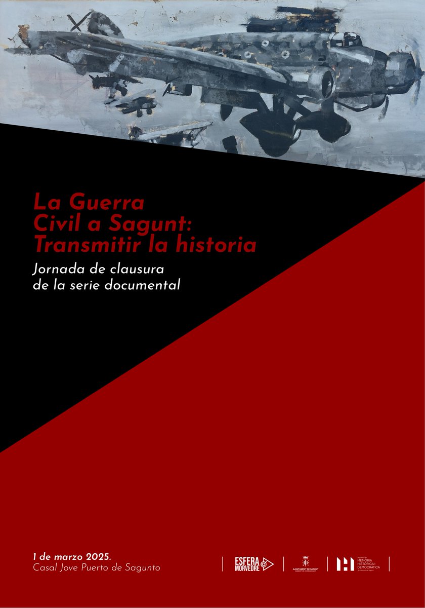 🎞️ Jornada de clausura de la serie documental 'La Guerra Civil a Sagunt' con ponencias, mesas redondas y entrevistas a expertos en la materia bajo el lema 'Transmitir la historia'

📍 Casal Jove Puerto de Sagunto
🗓️ 1 de marzo
🕔 10 horas

🔗 lc.cx/obQqlN