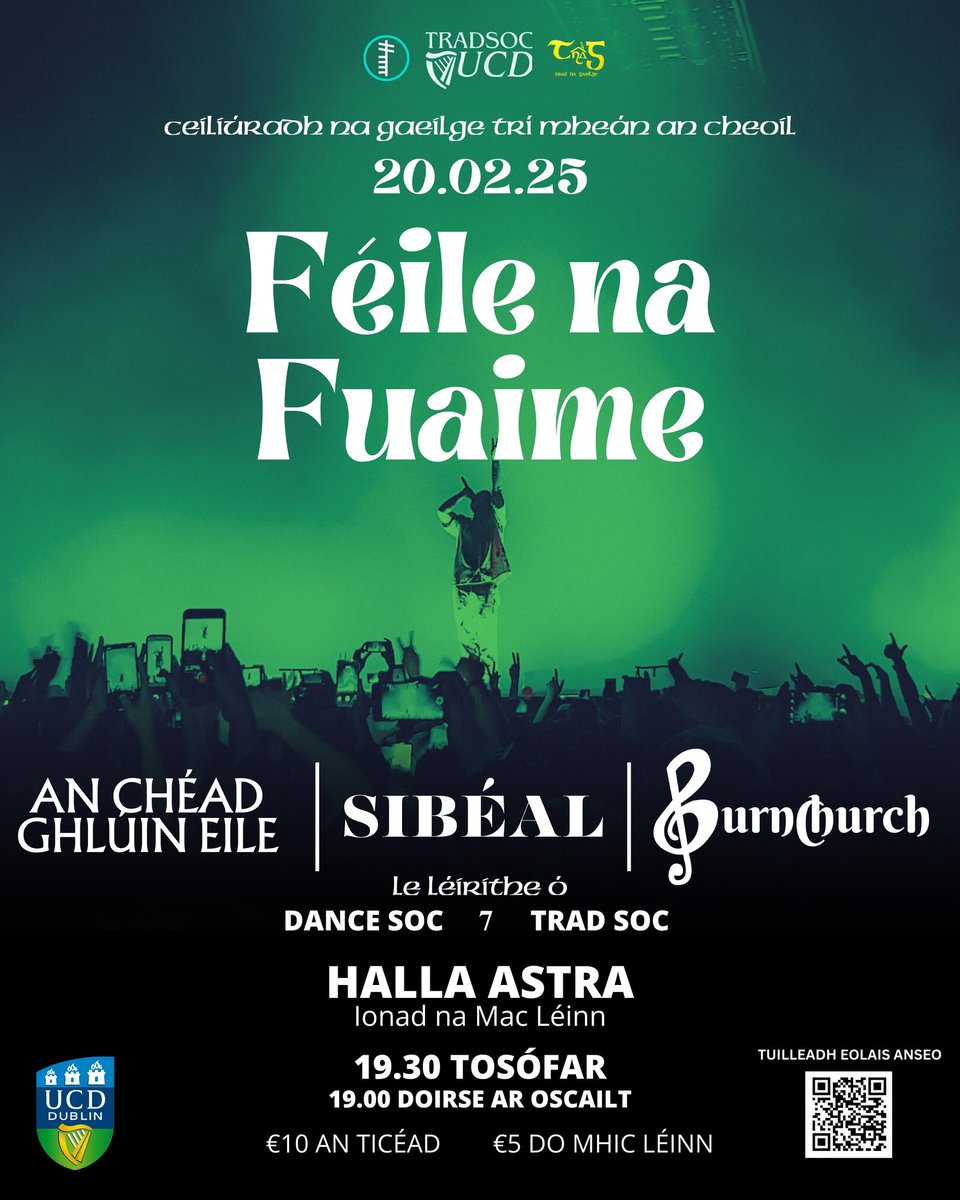 MENU_UCD's tweet image. This is a unique opportunity to experience the best of 'the next generation' of Irish voices, who have made their own of the Irish song tradition and share it throughout the globe, tomorrow, Thursday 7.30pm, Astra Hall, UCD, Belfield. Tickets at QR code below.
