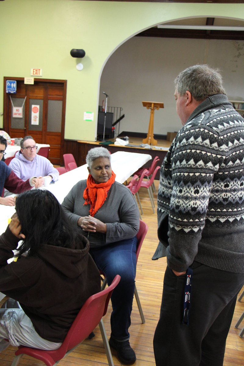 CambridgeNDP's tweet photo. For 33 years the volunteers at Trinity Community Table have shown up to help people in our community meet life’s basic necessities. TCT embodies community in action, and we are grateful for Cheryl and Reverend Paul for the tour and insightful conversation. https://t.co/9LYZLlyw6k