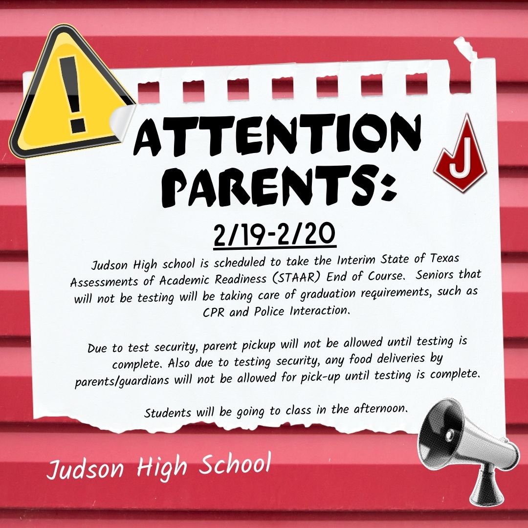 Rocket Community, please read the following information for 2/19-2/20 Interim STAAR End of Course testing.