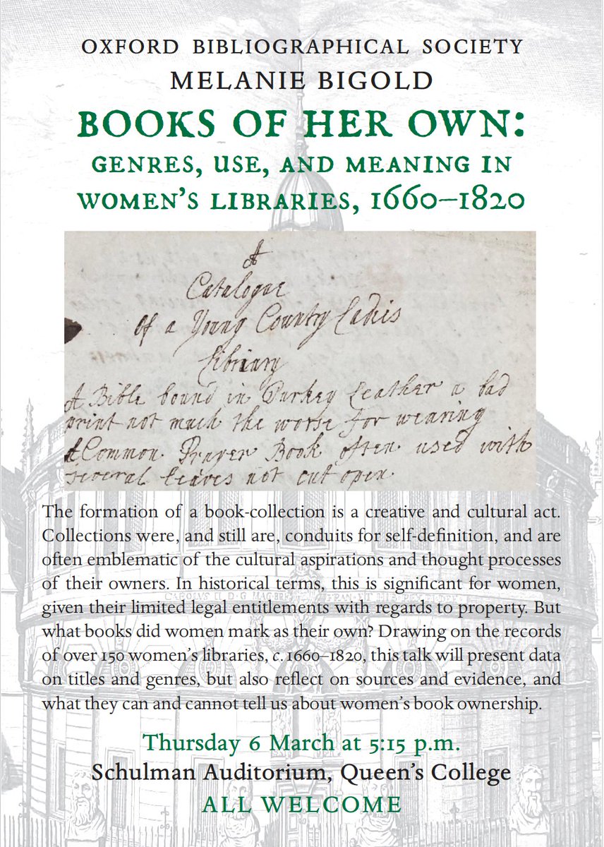 Delighted to welcome Melanie Bigold for our next event -- all welcome!