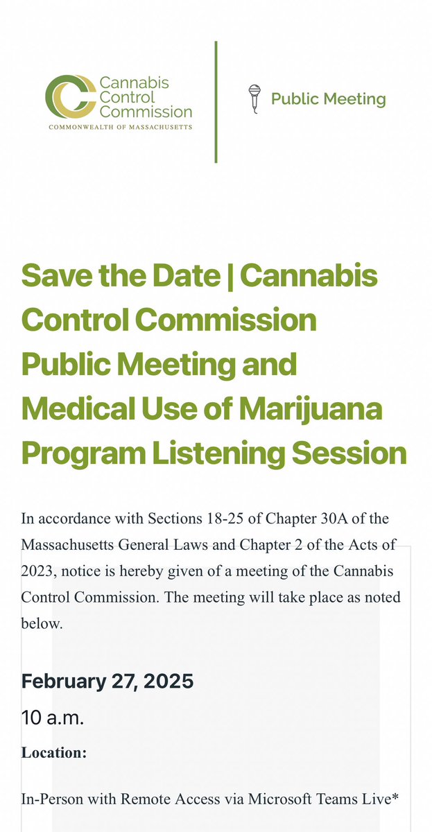 Actions speak louder than words. With just 8 days until the Medical Marijuana Listening Session, <a href="/MA_Cannabis/">Massachusetts Cannabis Control Commission</a> still hasn’t published the sign up link to speak. Patients shouldn’t be given last-minute notice for an opportunity this important. Where's the link?