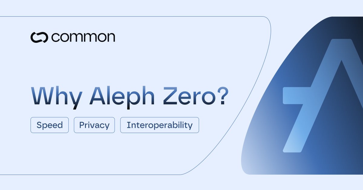 Why could Common only be built on <a href="/Aleph__Zero/">Aleph Zero</a>?

It's the need for speed–and making privacy easy for you.

But there's more!