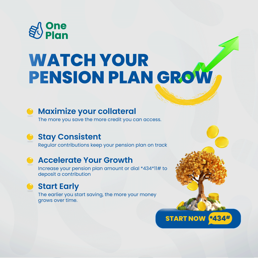 One_Plan_GH's tweet photo. Save small, dream big! Every cedi saved brings a brighter tomorrow. Start planning with One Plan today! Dial *434# to sign up now!
#OnePlanGh #PensionPlan #GrowYourFuture #InvestInYourself #FinancialSecurity https://t.co/y89oiZzyww