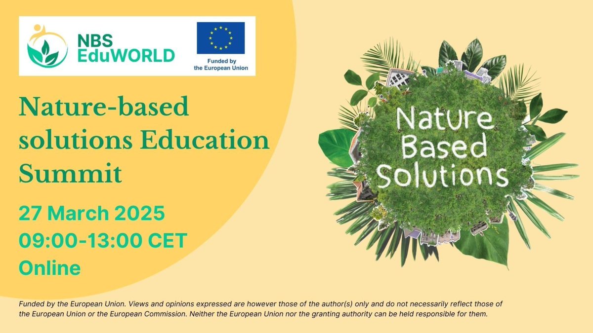 NBS Academy (@nbs_academy) on Twitter photo Join us on 27.03.2025 in the online NBS Education Summit to explore key insights from <a href="/NBS_EduWORLD/">NBS EduWORLD</a> , <a href="/nbs_academy/">NBS Academy</a>, #COOLSCHOOLS & <a href="/eNaBlS_eu/">eNaBlS</a> projects & be part of a policy learning workshop, connecting NBS expertise with local action!
More info here: shorturl.at/halwa ! Join us on 27.03.2025 in the online NBS Education Summit to explore key insights from <a href="/NBS_EduWORLD/">NBS EduWORLD</a> , <a href="/nbs_academy/">NBS Academy</a>, #COOLSCHOOLS & <a href="/eNaBlS_eu/">eNaBlS</a> projects & be part of a policy learning workshop, connecting NBS expertise with local action!
More info here: shorturl.at/halwa !