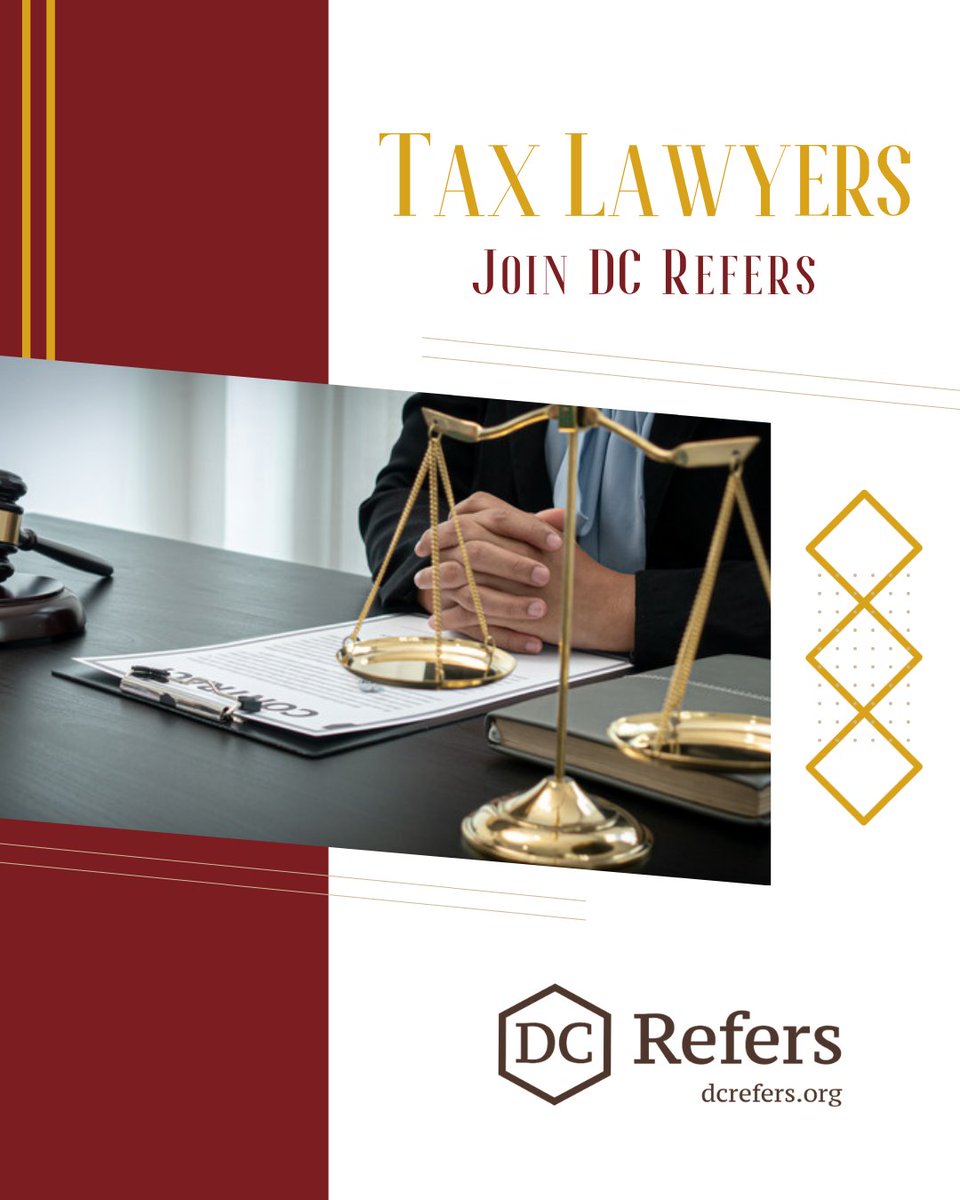 💰 Tax Lawyers: Let’s Deduct the Justice Gap! ⚖️

DC Refers connects experienced tax lawyers with clients who need help but can’t pay sky-high fees. 

Help make tax law more accessible—join DC Refers today!

🔗 dcrefers.org

#DCRefers #TaxLawyers #LowBono #ModestMeans
