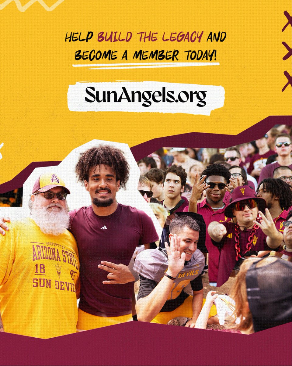 SunAngelNIL's tweet image. 🔱 The legacy isn't just about wins and losses—it's about YOU, Sun Devil Nation! 

Help us reach 10,000 members! 

Ready to be part of history? Hit the link in our bio to join and help us #BuildTheLegacy 🔆

#ForksUp #SunDevilNation #ASU #GoDevils #SunAngels #CollegeSports