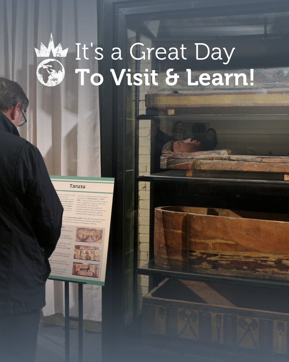 Starting to get cabin fever in this weather? Take yourself on an adventure at the museum! We are open, warm, and have stories to share!

Visit today to see our newly updated exhibit on ancient Egypt and learn about Tarutu, a temple singer.

#ancientegypt #exhibit #snowday