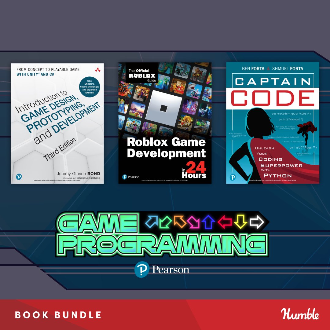 Ready to build your adventure⚔️🛡️? Level up your development skills with the Game Programming Bundle from Pearson and @Humble.

Choose 2, 9, or 20 titles, set your price, and harness your power.
🔗 humblebundle.com/books/game-pro…

#GameDev #GameDesign #GameProgramming #HumbleBundle