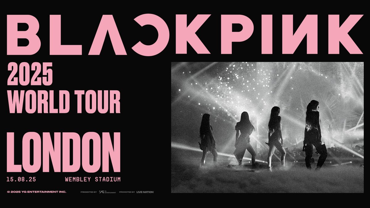LiveNationUK's tweet photo. NEW: BLACKPINK in your area! K-pop icons @BLACKPINK will play a massive show at London's @wembleystadium this summer 🖤🩷
 
Secure tickets next Thursday at 11am 👉 https://t.co/JauI9pIbnO https://t.co/mgJTZmhdBz