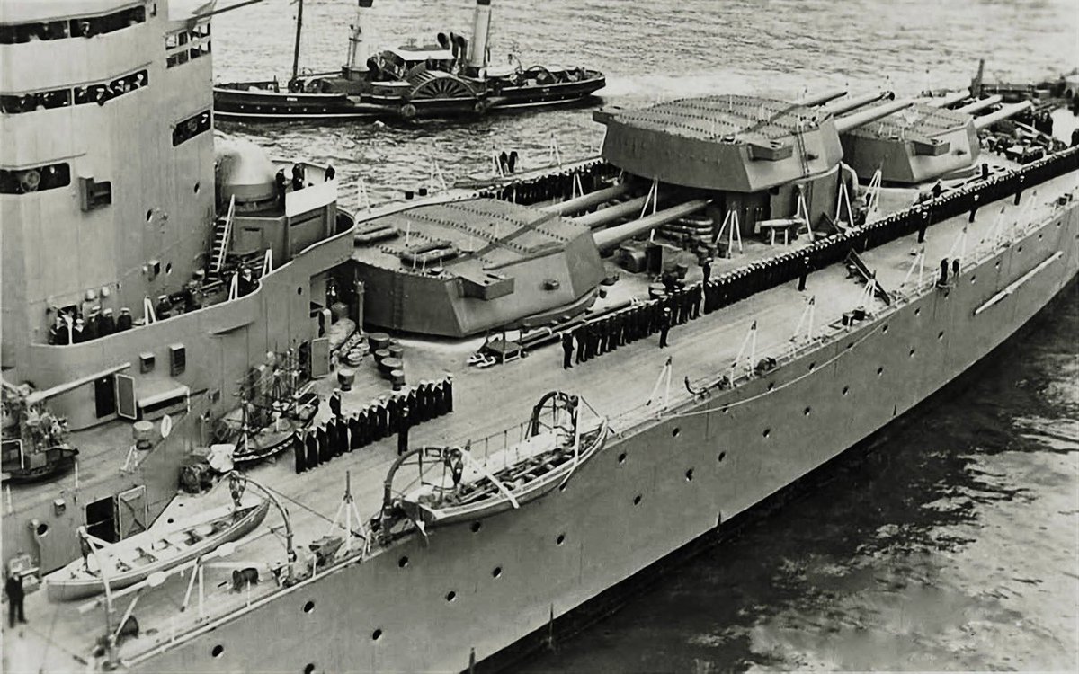 HMS Nelson showing her 16 in guns