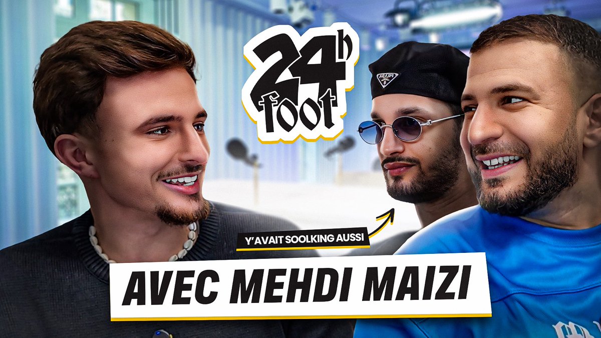 br10ytb's tweet photo. 🔥 Le 24H Foot avec Mehdi maizi est disponible !

Quelle fierté d’inviter sur la chaîne un mec dont je kiffe le travail depuis tant d’années. 

Au programme : 
- Suivi de la journée de Mehdi (régale)
- J’ai posé une question à Soolking (plaisir)
- Mini-jeux football (suspens)

Cette vidéo n’a failli jamais pu sortir à cause de 19 crash au montage.   

PS : On discute sur le fait que R9 est potentiellement surcôté. 

Merci @MehdiMouse @AppleMusic @Soolking